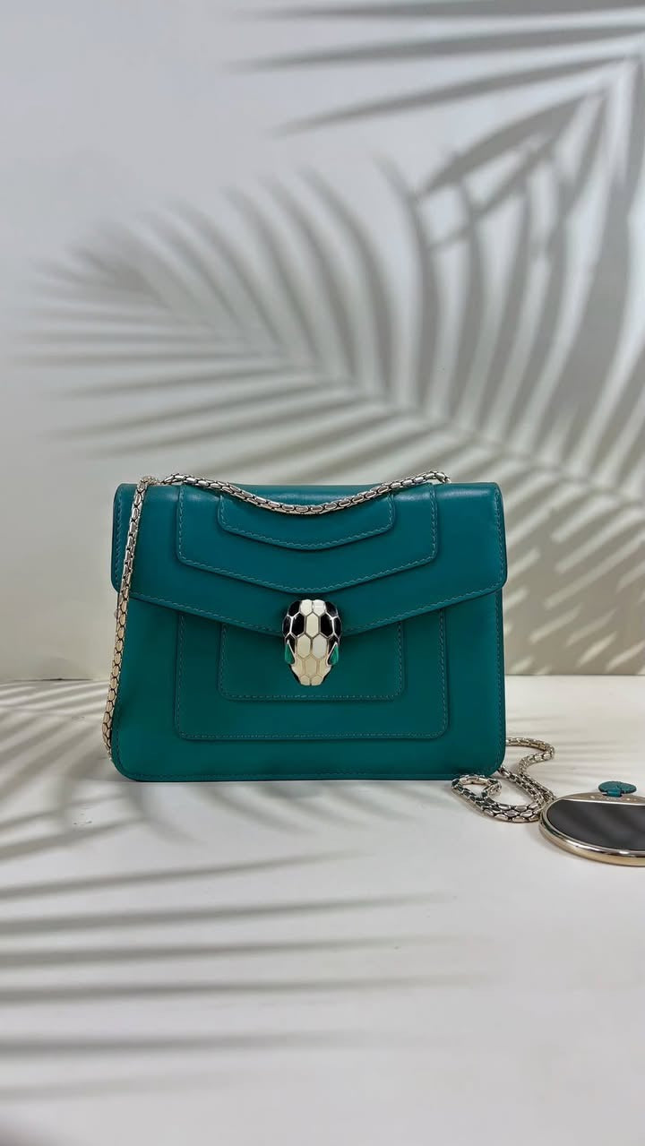 Bulgari serpenti forever shoulder bag with mirror green
