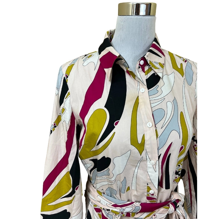 Zara Abstract Print Shirt Dress