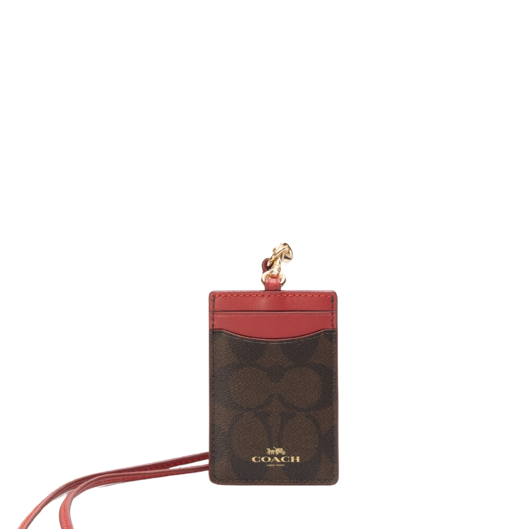 Coach Signature ID Lanyard Wallet