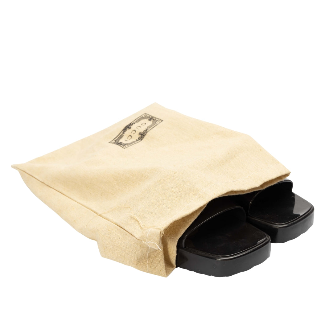 Gucci Black Block Heel Sandals