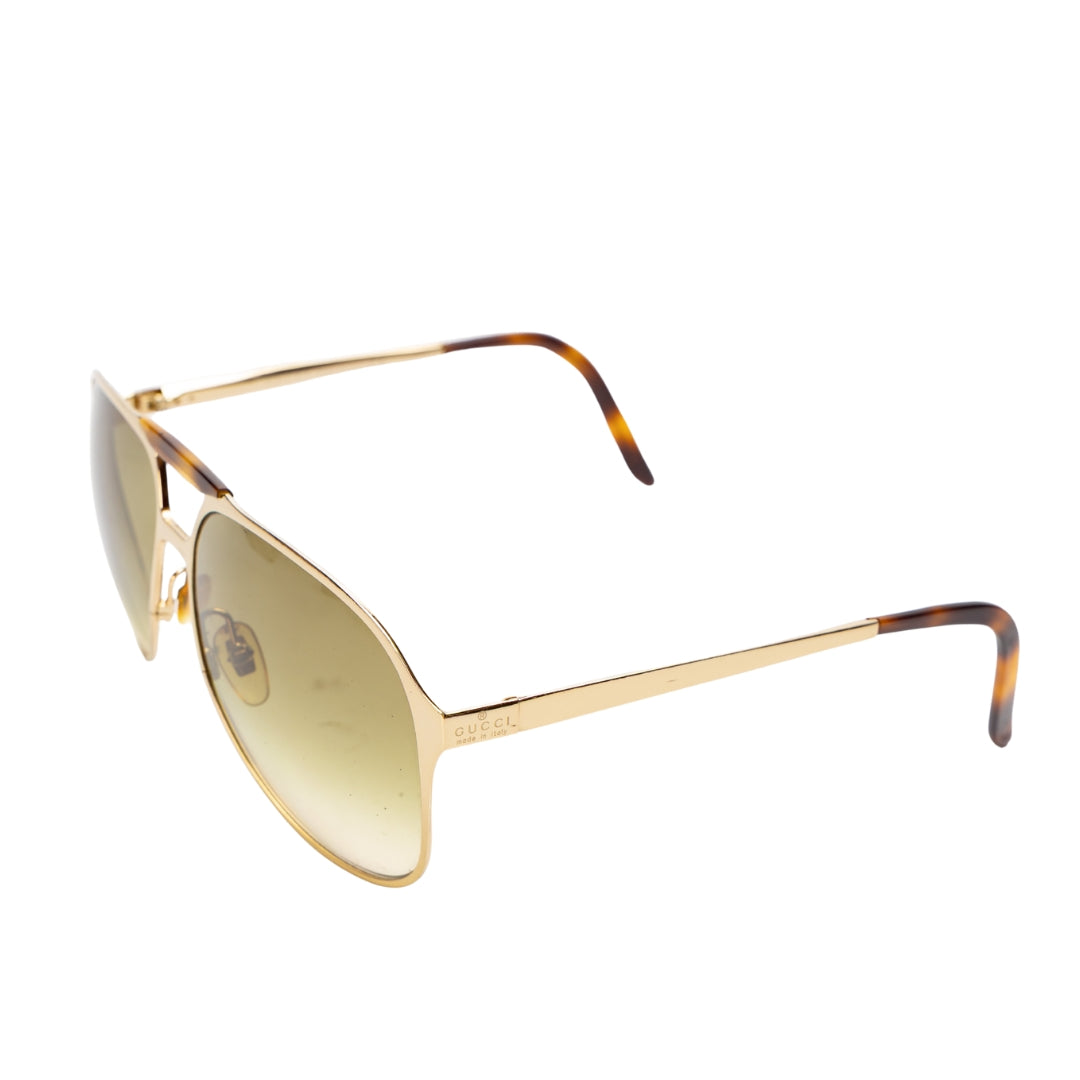 Gucci Green Gradient Aviator Women Sunglasses